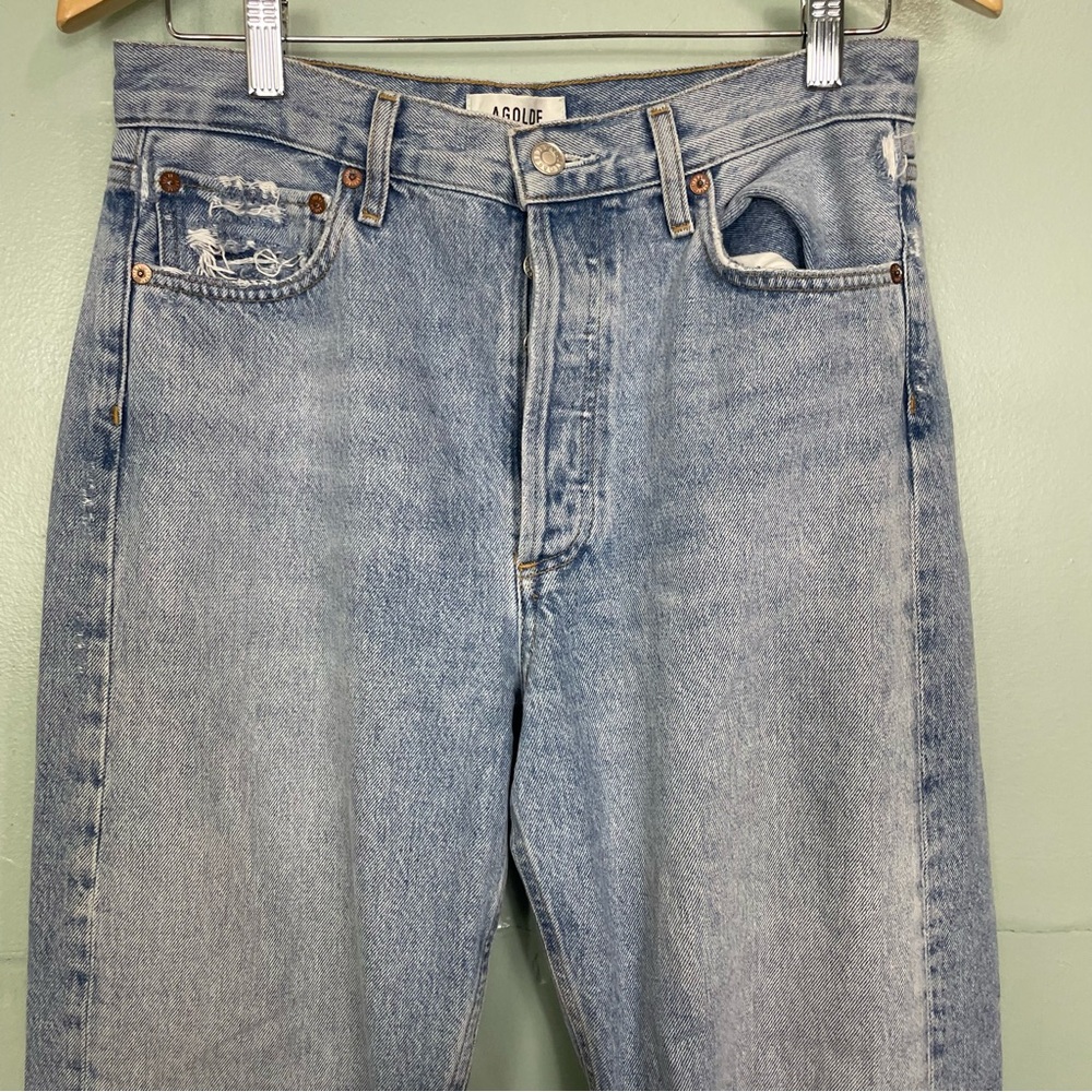 Agolde 90’s Jeans Straight Leg Blue Size 27 - Picture 2 of 11